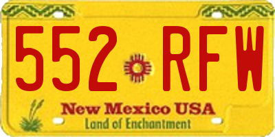 NM license plate 552RFW