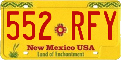 NM license plate 552RFY