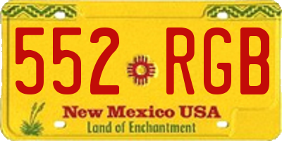 NM license plate 552RGB