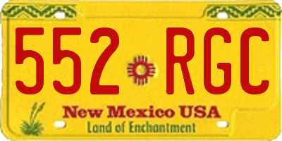 NM license plate 552RGC