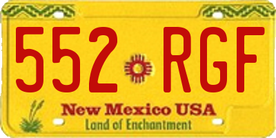 NM license plate 552RGF