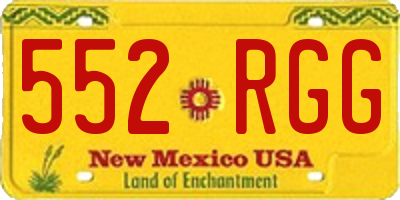 NM license plate 552RGG