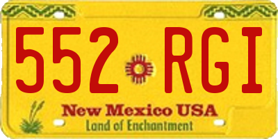 NM license plate 552RGI