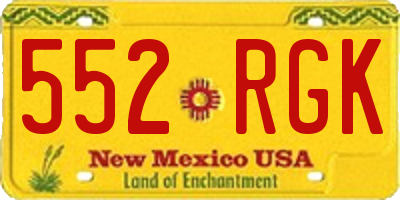 NM license plate 552RGK