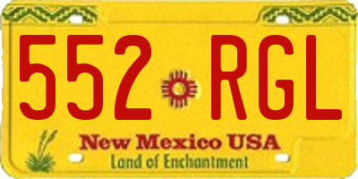 NM license plate 552RGL