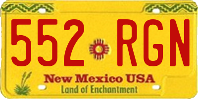NM license plate 552RGN