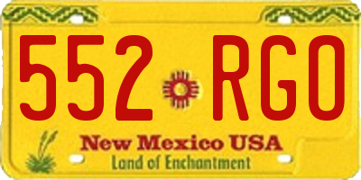 NM license plate 552RGO
