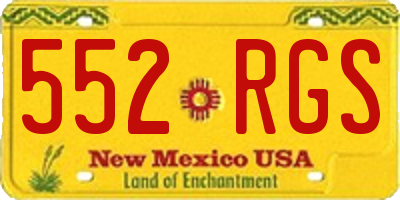 NM license plate 552RGS