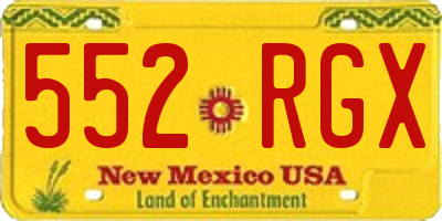 NM license plate 552RGX