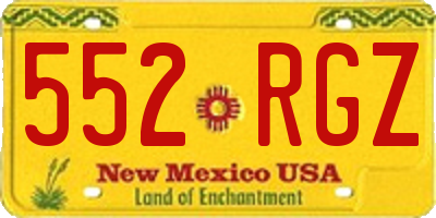 NM license plate 552RGZ