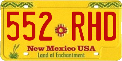 NM license plate 552RHD