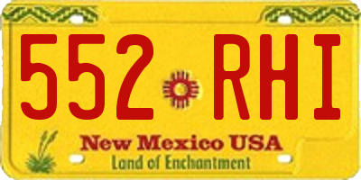 NM license plate 552RHI