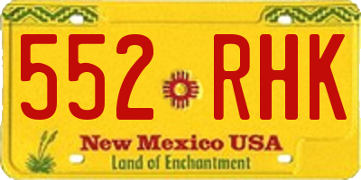 NM license plate 552RHK