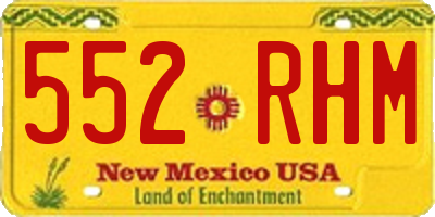 NM license plate 552RHM