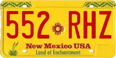NM license plate 552RHZ