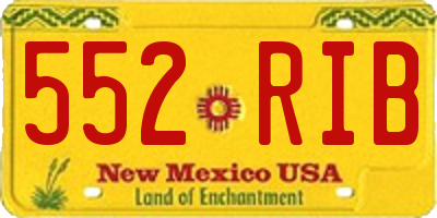 NM license plate 552RIB