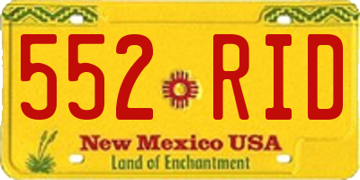 NM license plate 552RID