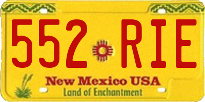 NM license plate 552RIE