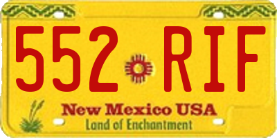 NM license plate 552RIF