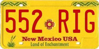 NM license plate 552RIG