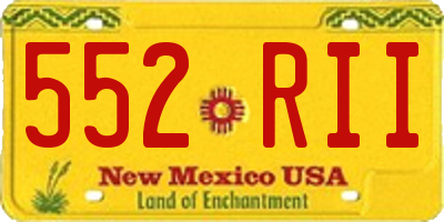 NM license plate 552RII