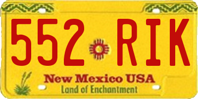 NM license plate 552RIK