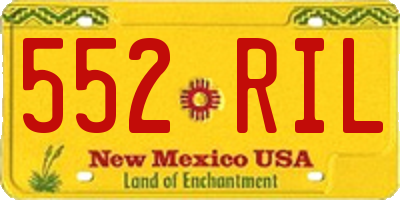NM license plate 552RIL
