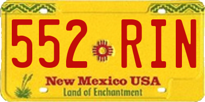 NM license plate 552RIN