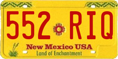 NM license plate 552RIQ