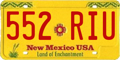 NM license plate 552RIU