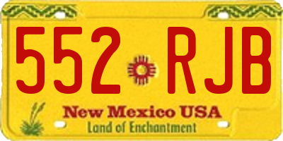NM license plate 552RJB