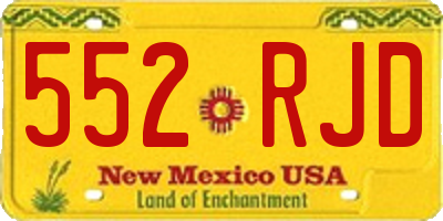 NM license plate 552RJD