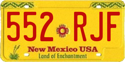 NM license plate 552RJF