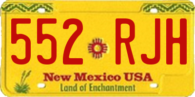NM license plate 552RJH