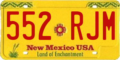 NM license plate 552RJM