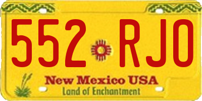 NM license plate 552RJO
