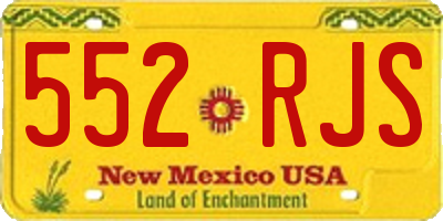 NM license plate 552RJS
