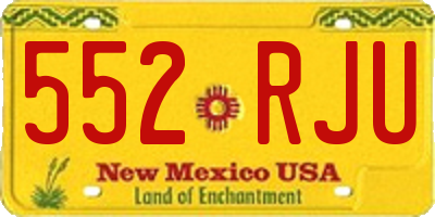 NM license plate 552RJU