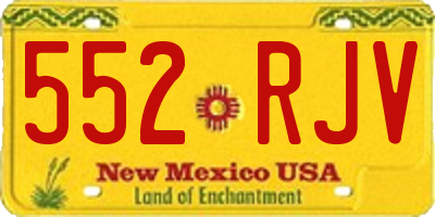 NM license plate 552RJV