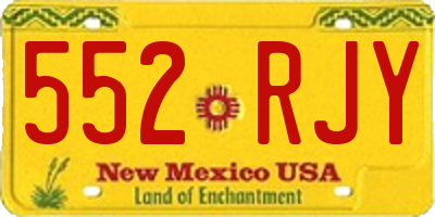 NM license plate 552RJY