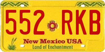 NM license plate 552RKB