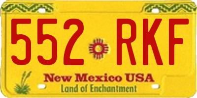 NM license plate 552RKF
