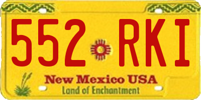 NM license plate 552RKI