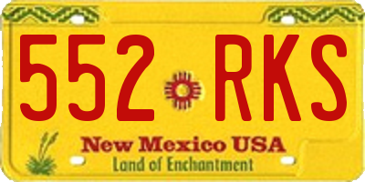 NM license plate 552RKS