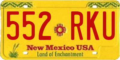 NM license plate 552RKU