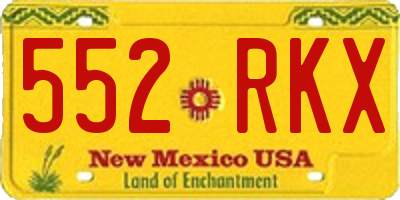NM license plate 552RKX