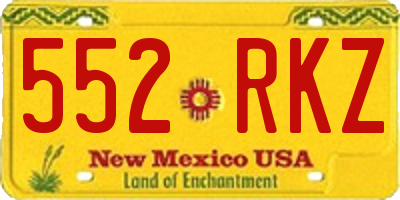 NM license plate 552RKZ