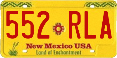 NM license plate 552RLA
