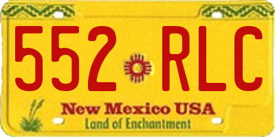 NM license plate 552RLC