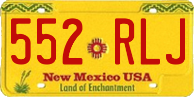 NM license plate 552RLJ